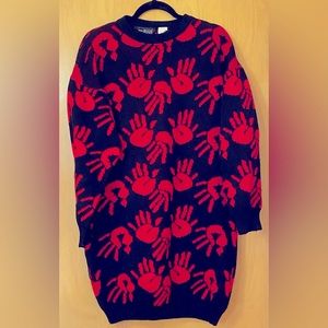 One of a kind vintage sweater dress or tunic by Mister Noah. EUC